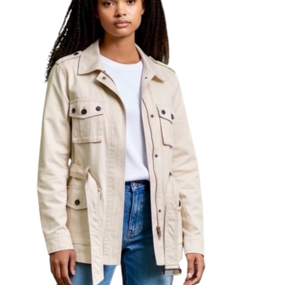 ivory J. CREW Outerwear 4 Pocket Jacket Silk‎ Blended